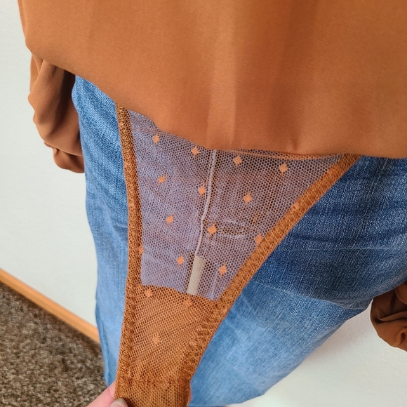 Chiffon Bodysuit Blouse Small - Picture 3 of 3